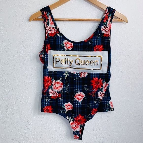 EUC Meli + Eve Petty Queen Bodysuit Blue Plaid - Picture 7 of 12